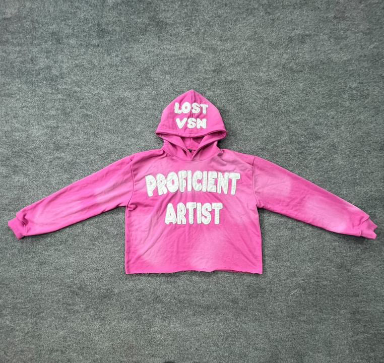 (LOSTVSN & STREETFASHON) distressed crop hoodie